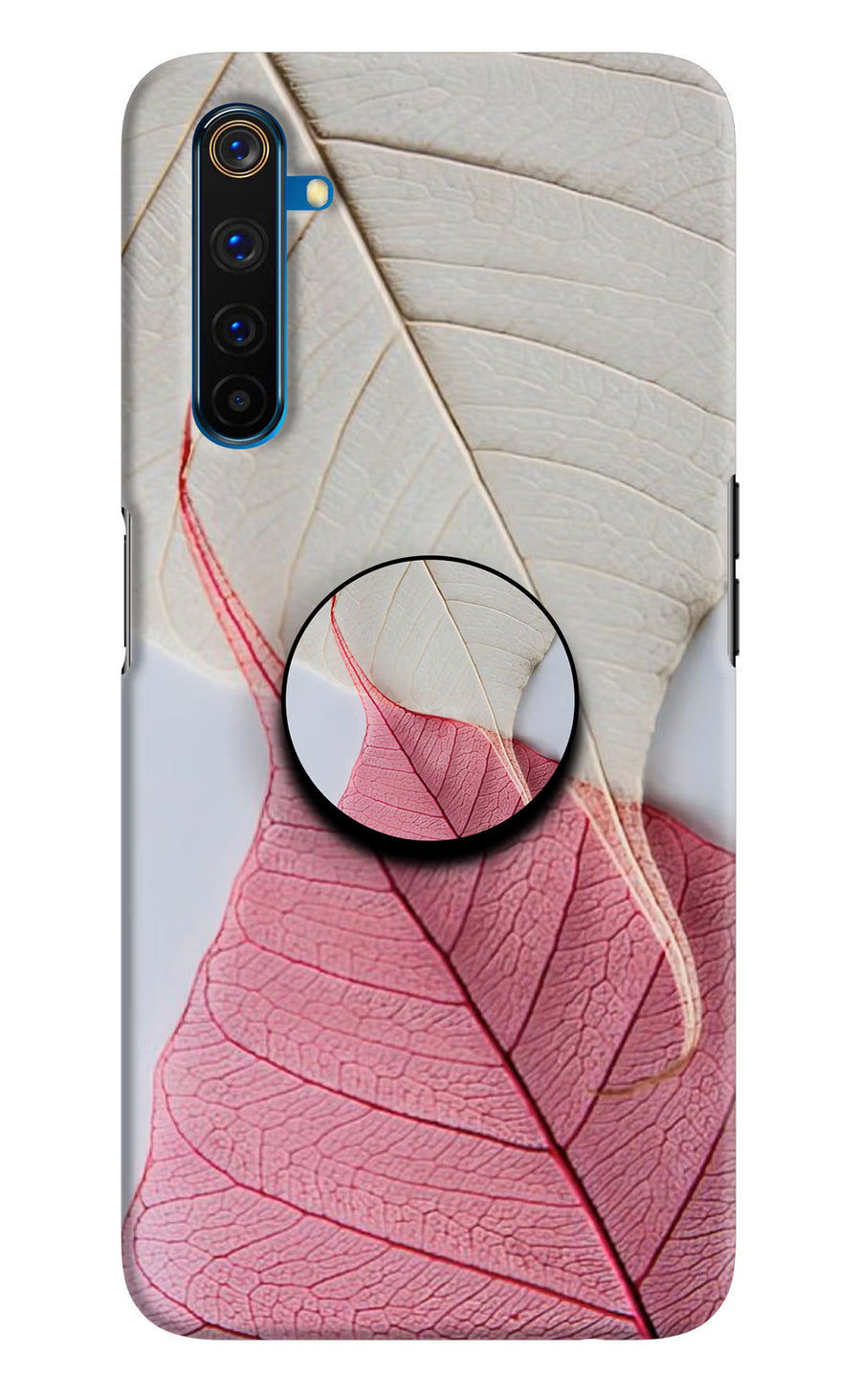 White Pink Leaf Realme 6 Pro Pop Case, Hard case