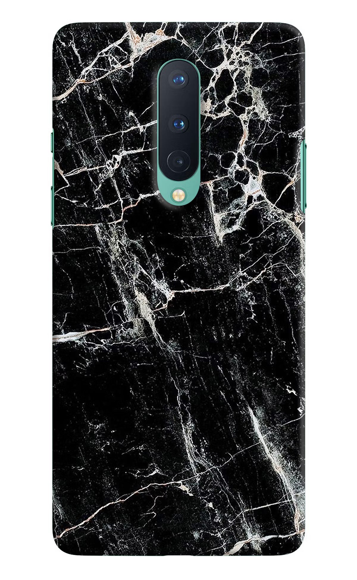 Black Marble Texture Oneplus 8 Hard Case Back Cover by Casekaro