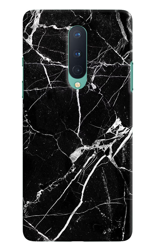 Black Marble Pattern Oneplus 8 Hard Case Back Cover by Casekaro
