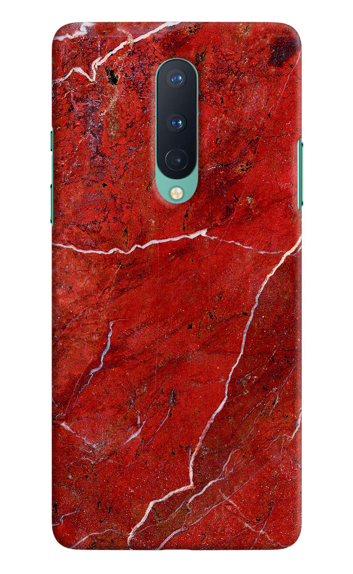 Red Marble Design Oneplus 8 Hard Case Back Cover by Casekaro