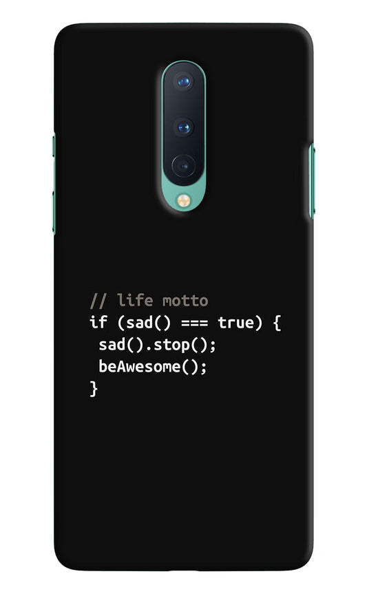 Life Motto Code Oneplus 8 Hard Case Back Cover by Casekaro