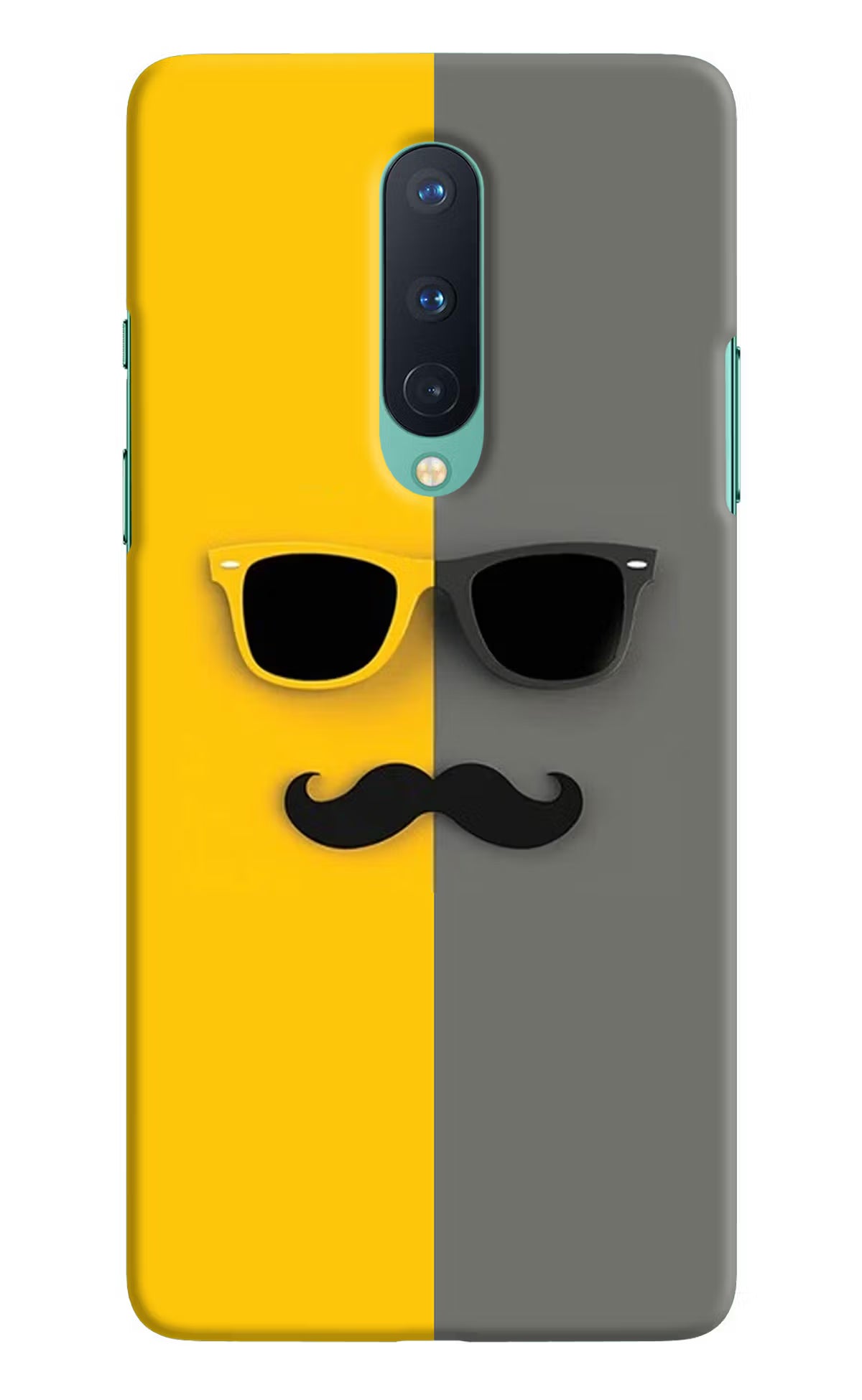 Sunglasses with Mustache Oneplus 8 Hard Case Back Cover by Casekaro
