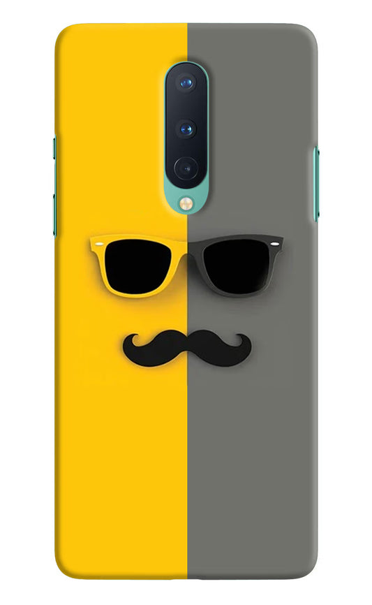 Sunglasses with Mustache Oneplus 8 Hard Case Back Cover by Casekaro