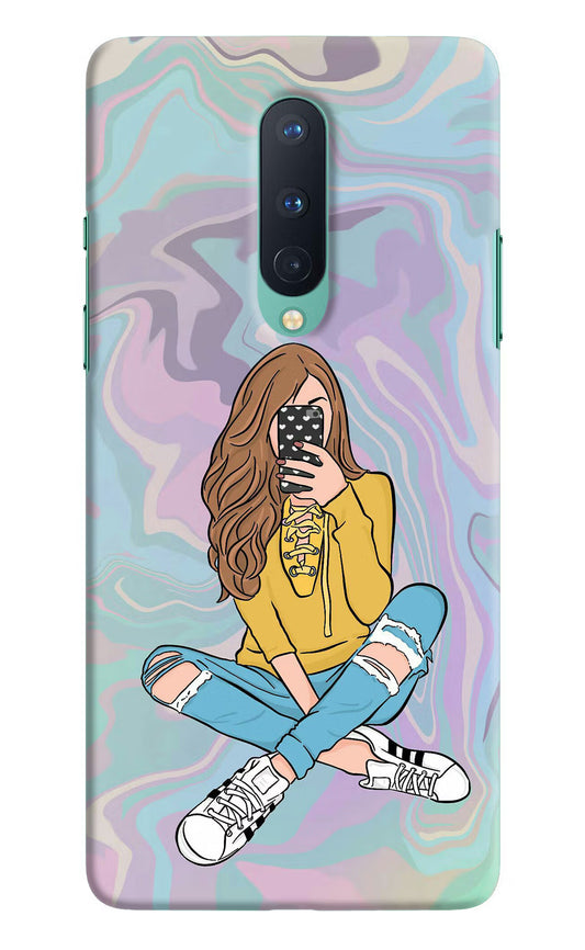 Selfie Girl Oneplus 8 Hard Case Back Cover by Casekaro