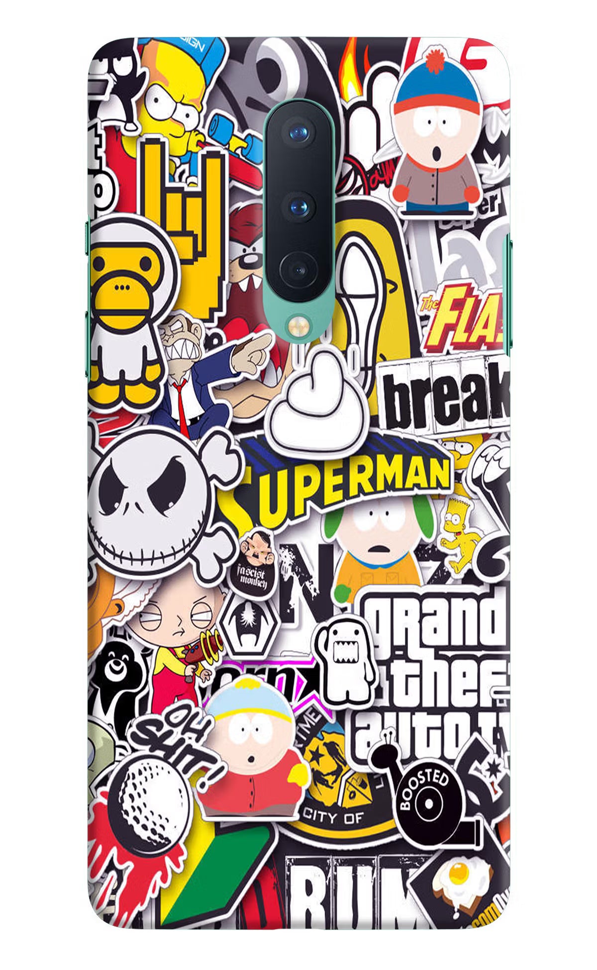 Sticker Bomb Oneplus 8 Hard Case Back Cover by Casekaro