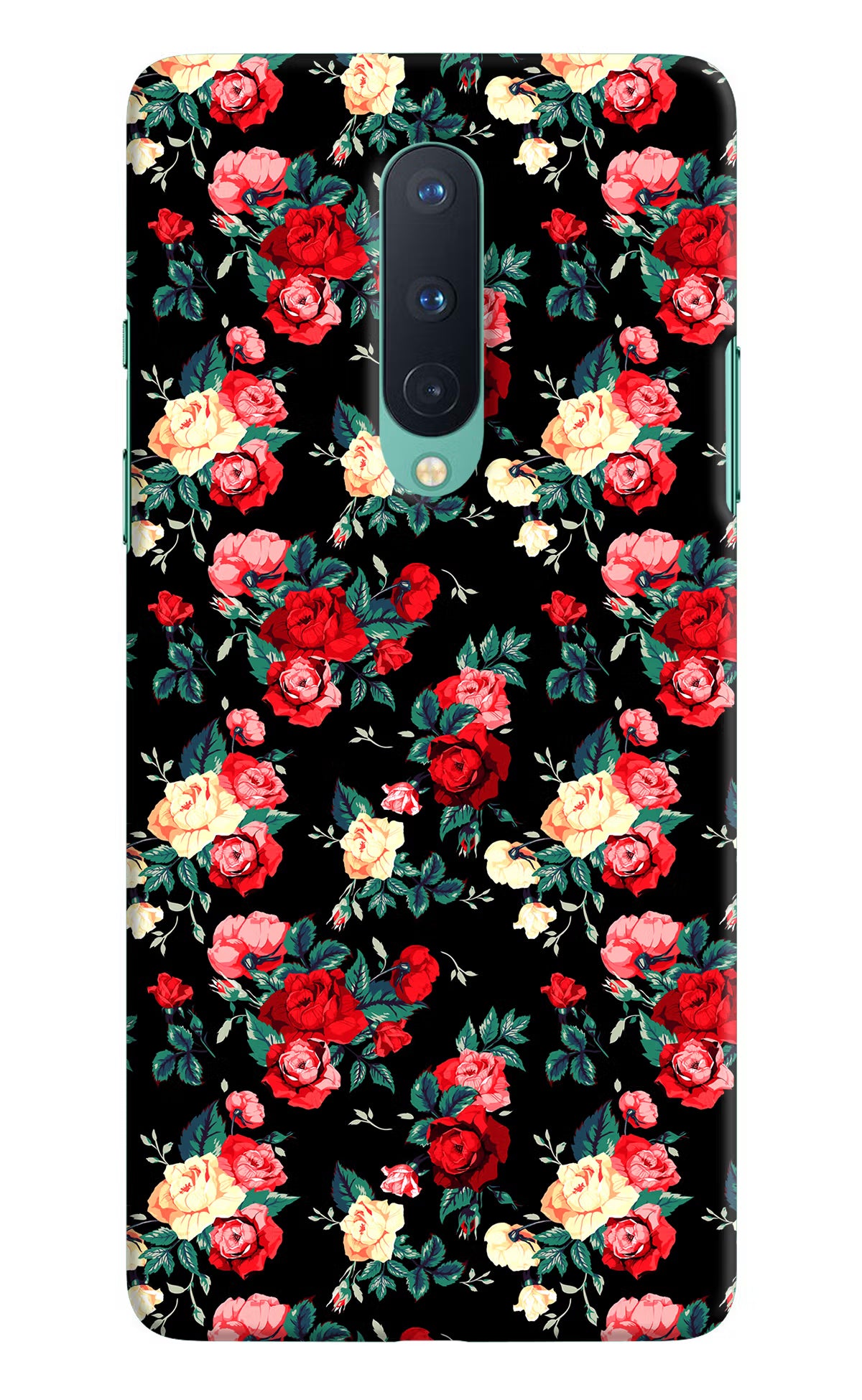 Rose Pattern Oneplus 8 Hard Case Back Cover by Casekaro