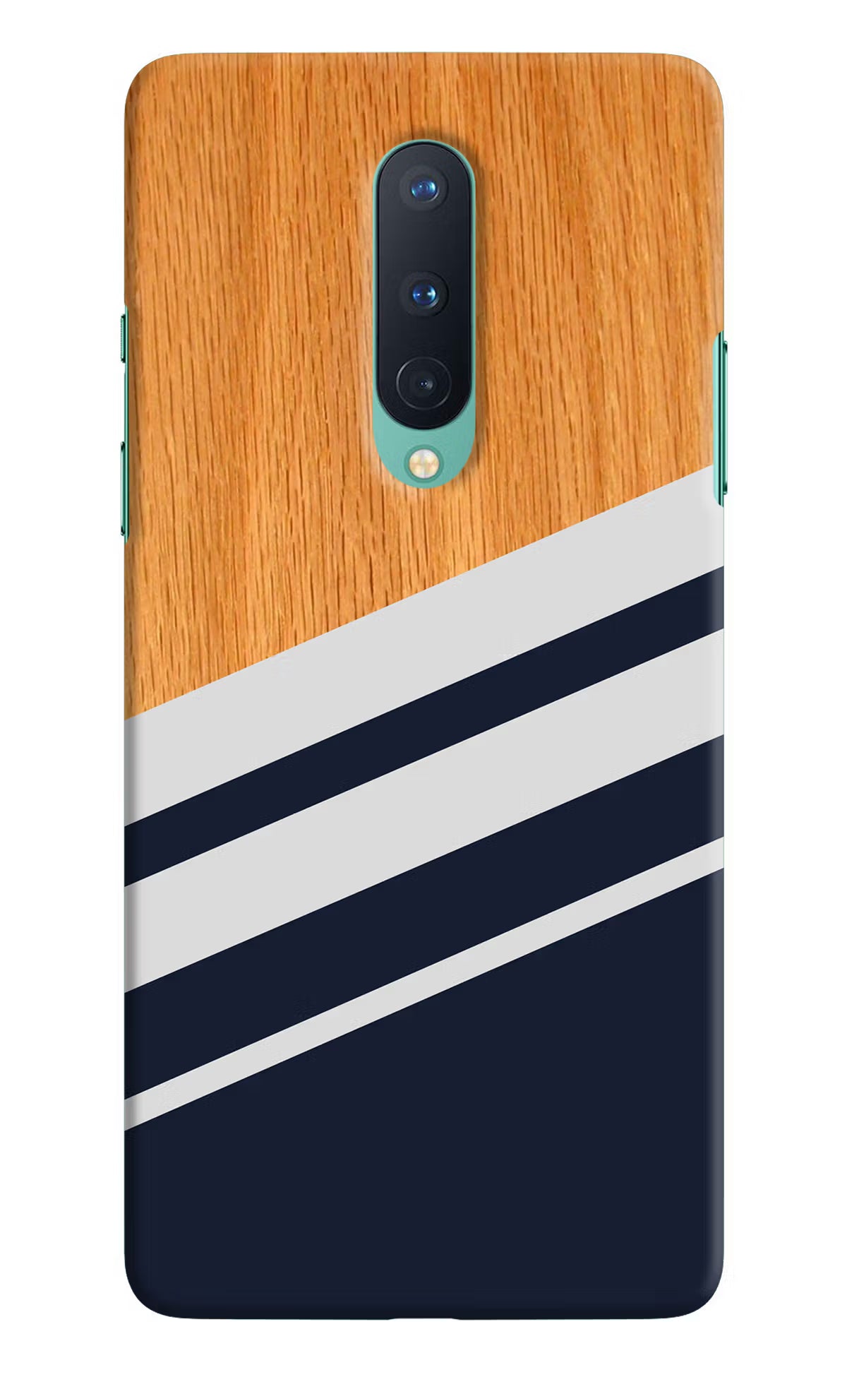 Blue and white wooden Oneplus 8 Hard Case Back Cover by Casekaro