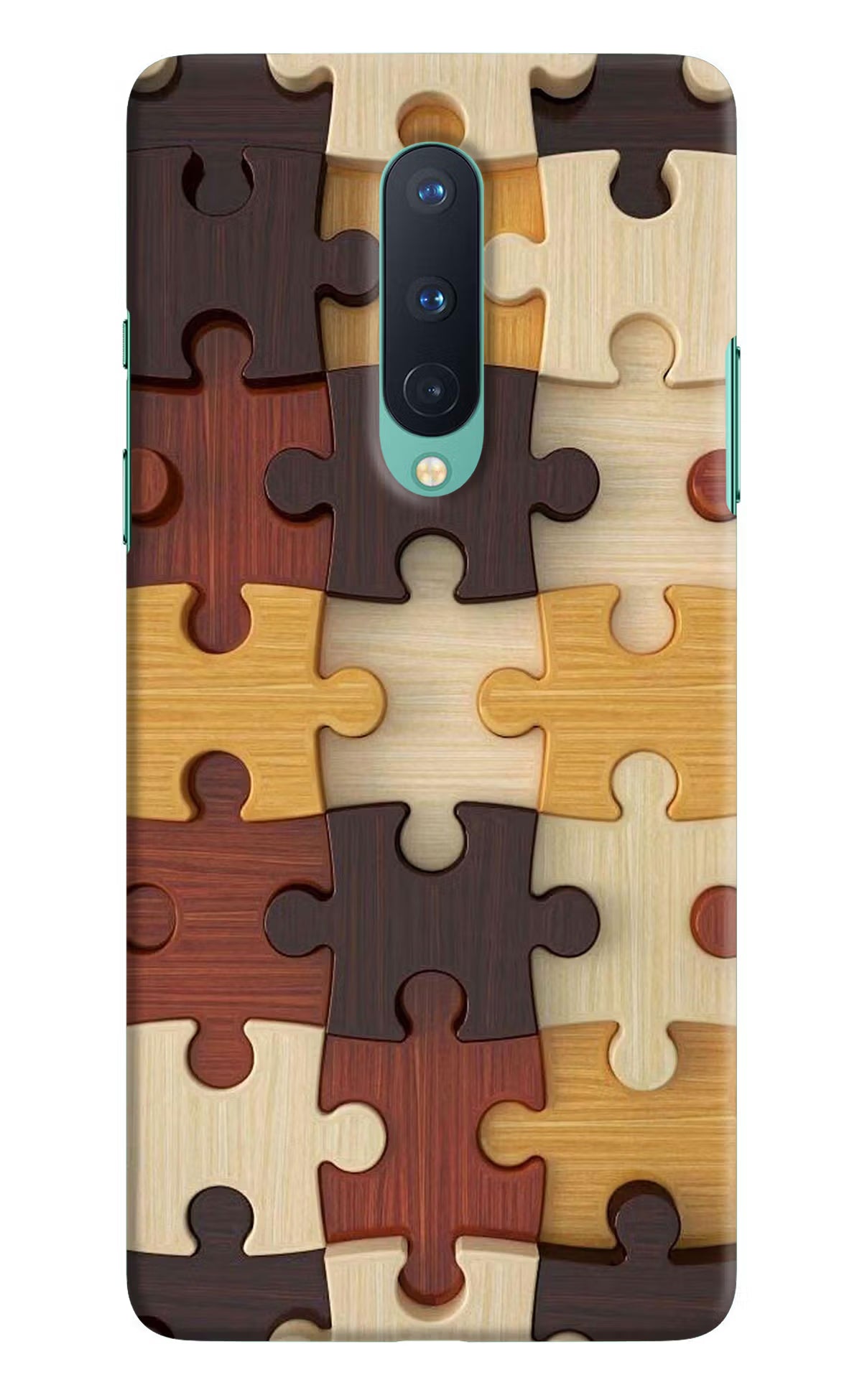 Wooden Puzzle Oneplus 8 Hard Case Back Cover by Casekaro