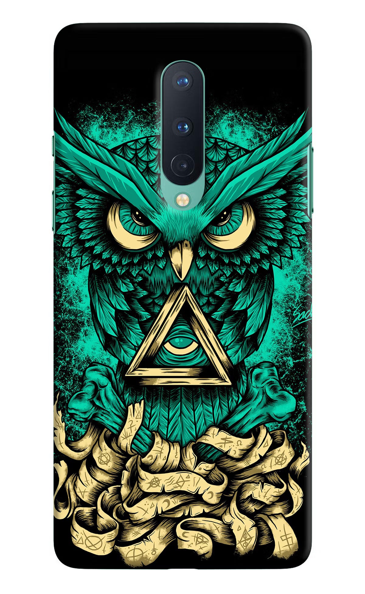 Green Owl Oneplus 8 Hard Case Back Cover by Casekaro