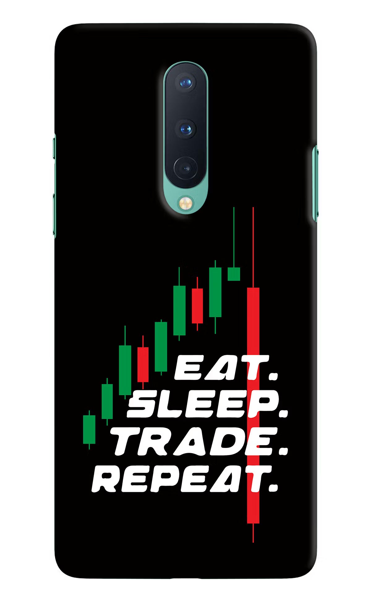 Eat Sleep Trade Repeat Oneplus 8 Hard Case Back Cover by Casekaro