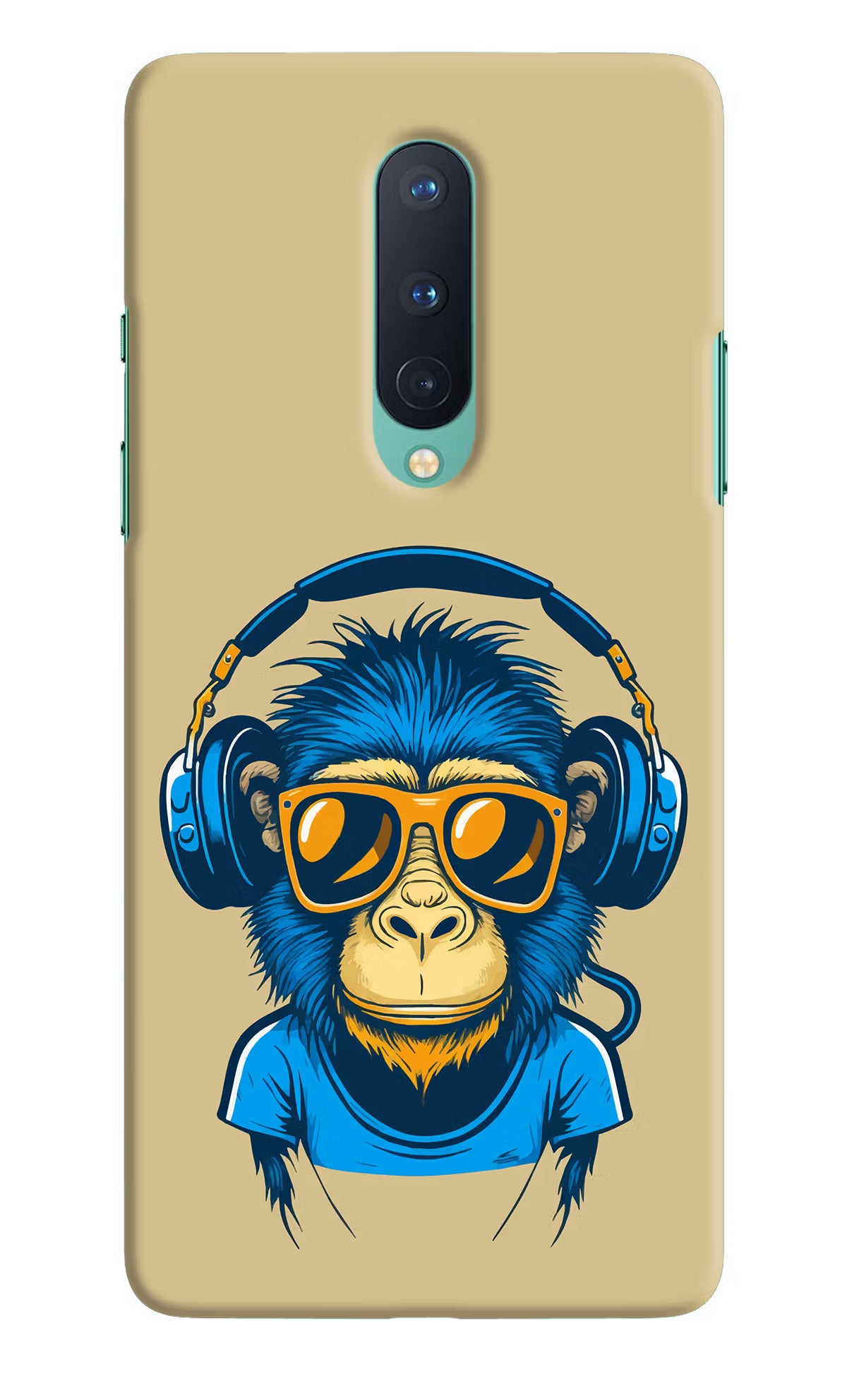 Monkey Headphone Oneplus 8 Hard Case Back Cover by Casekaro