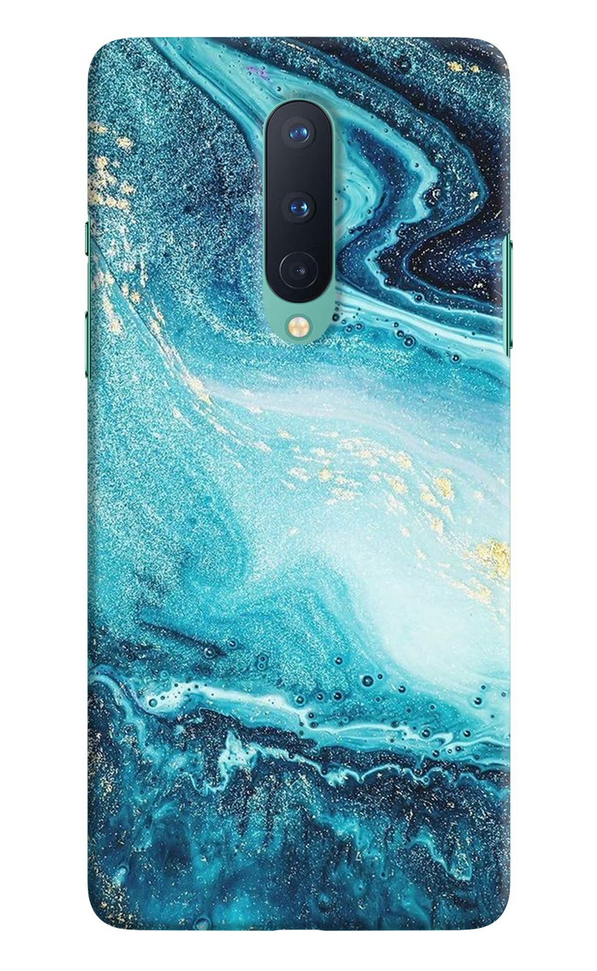 Blue Glitter Marble Oneplus 8 Hard Case Back Cover by Casekaro