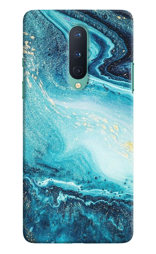 Blue Glitter Marble Oneplus 8 Hard Case Back Cover by Casekaro