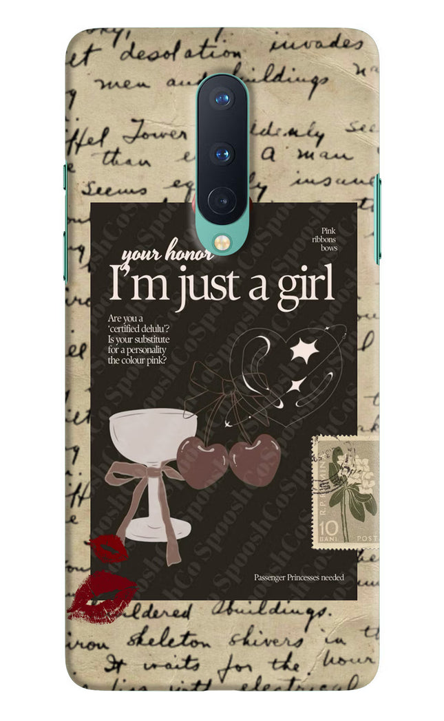 I am just a girl Oneplus 8 Hard Case Back Cover by Casekaro