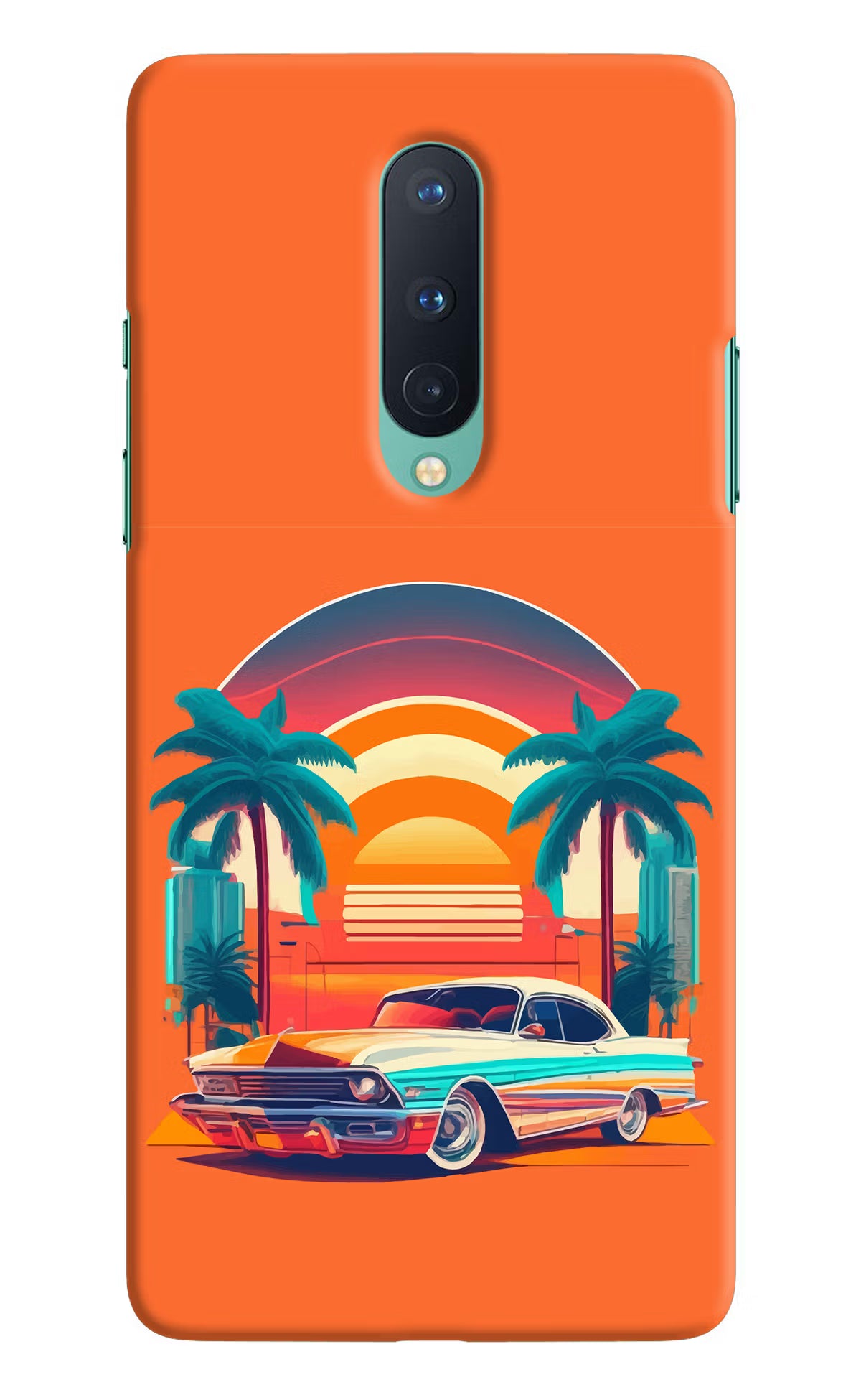 Palm Drive 80s Oneplus 8 Hard Case Back Cover by Casekaro