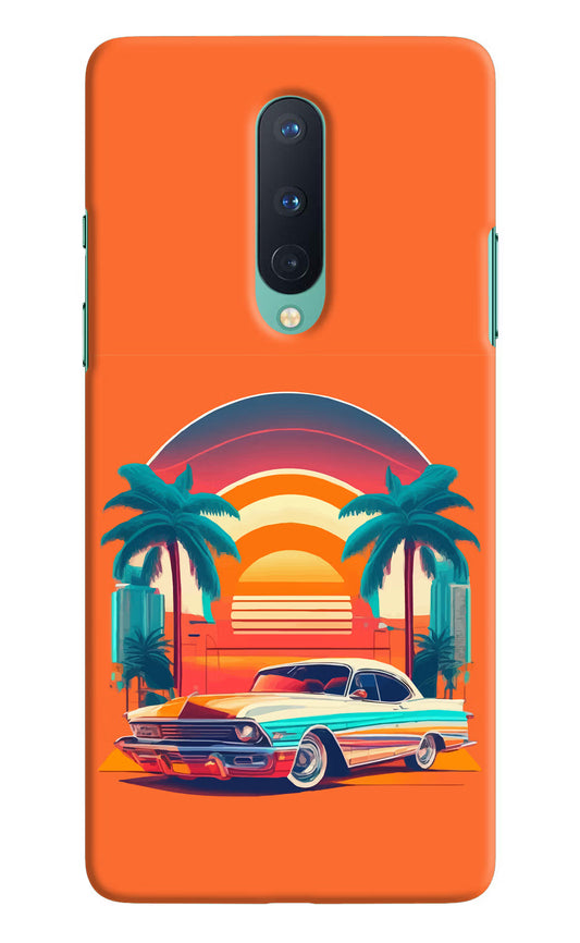 Palm Drive 80s Oneplus 8 Hard Case Back Cover by Casekaro