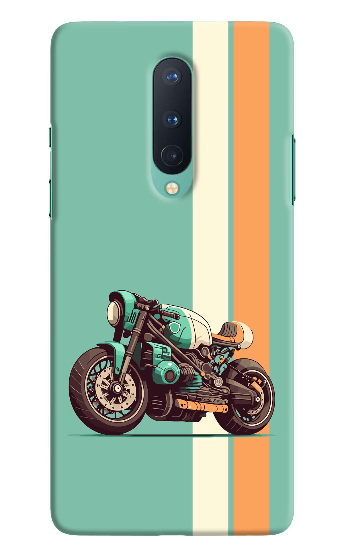 Striped Moto Drift Oneplus 8 Hard Case Back Cover by Casekaro