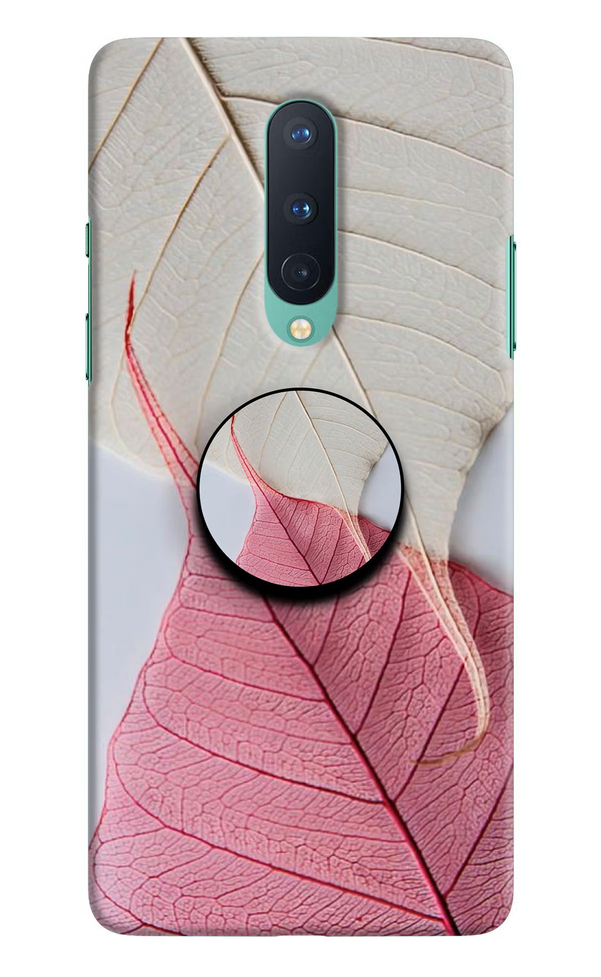 White Pink Leaf Oneplus 8 Pop Case by Casekaro