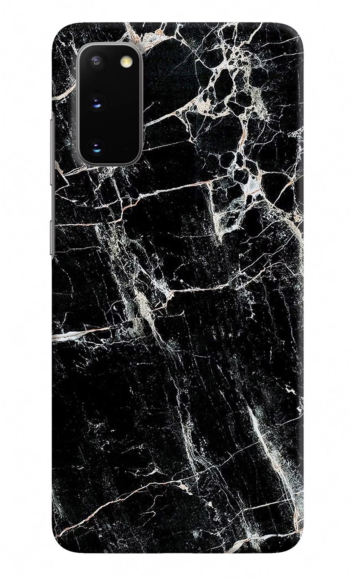 Black Marble Texture Samsung S20 Hard Case Back Cover by Casekaro