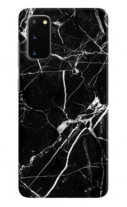 Black Marble Pattern Samsung S20 Hard Case Back Cover by Casekaro