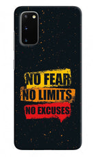 No Fear No Limits No Excuse Samsung S20 Hard Case Back Cover by Casekaro