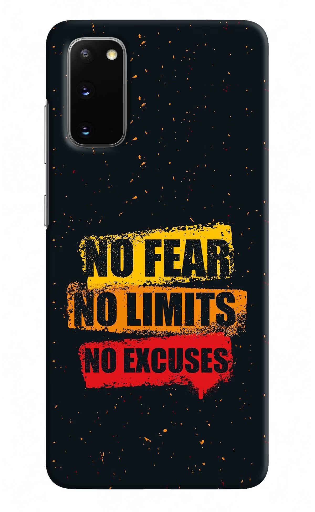 No Fear No Limits No Excuse Samsung S20 Hard Case Back Cover by Casekaro