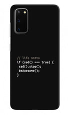 Life Motto Code Samsung S20 Hard Case Back Cover by Casekaro