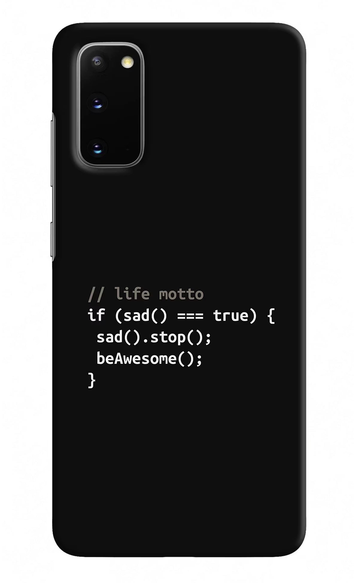 Life Motto Code Samsung S20 Hard Case Back Cover by Casekaro