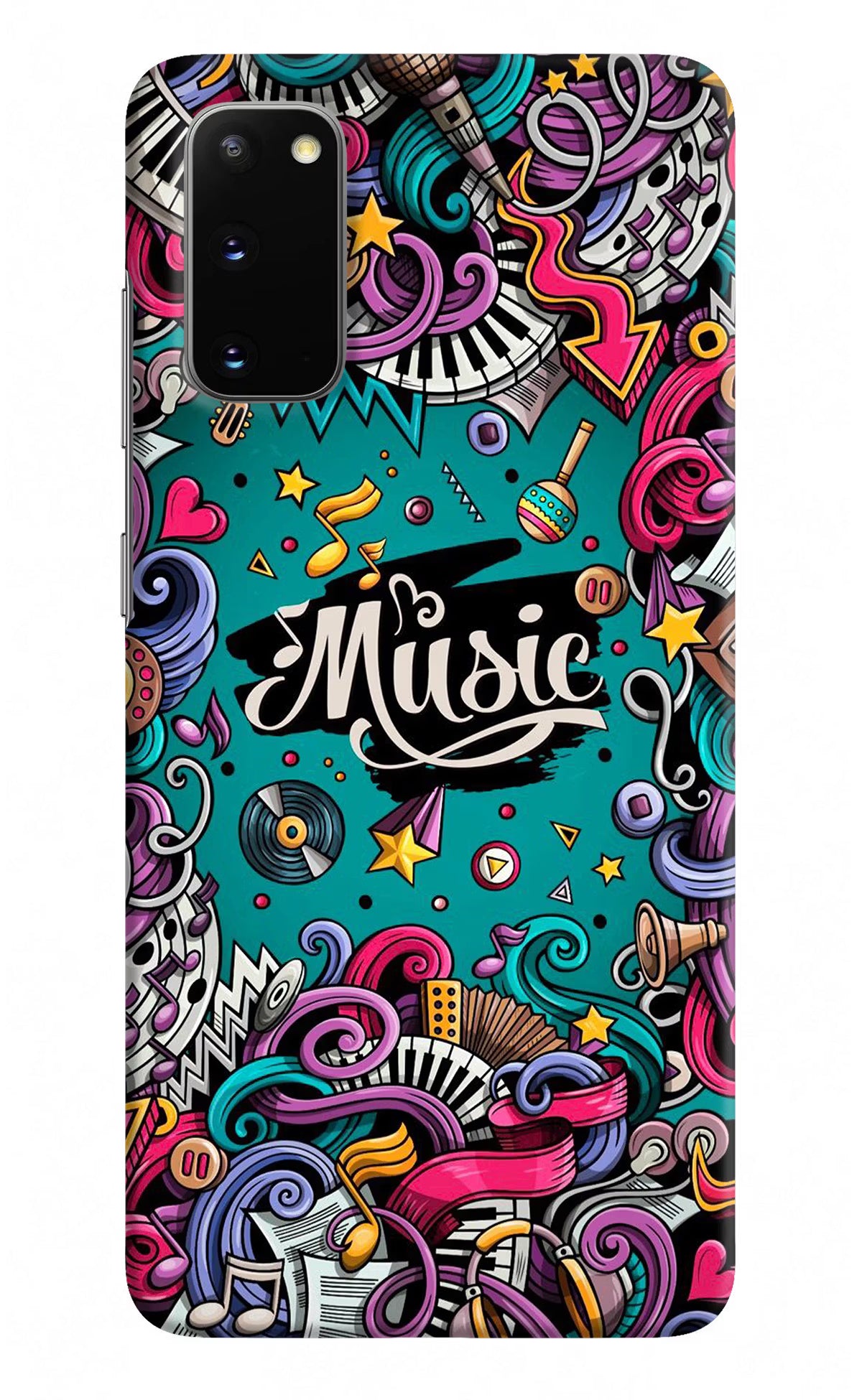 Music Graffiti Samsung S20 Hard Case Back Cover by Casekaro