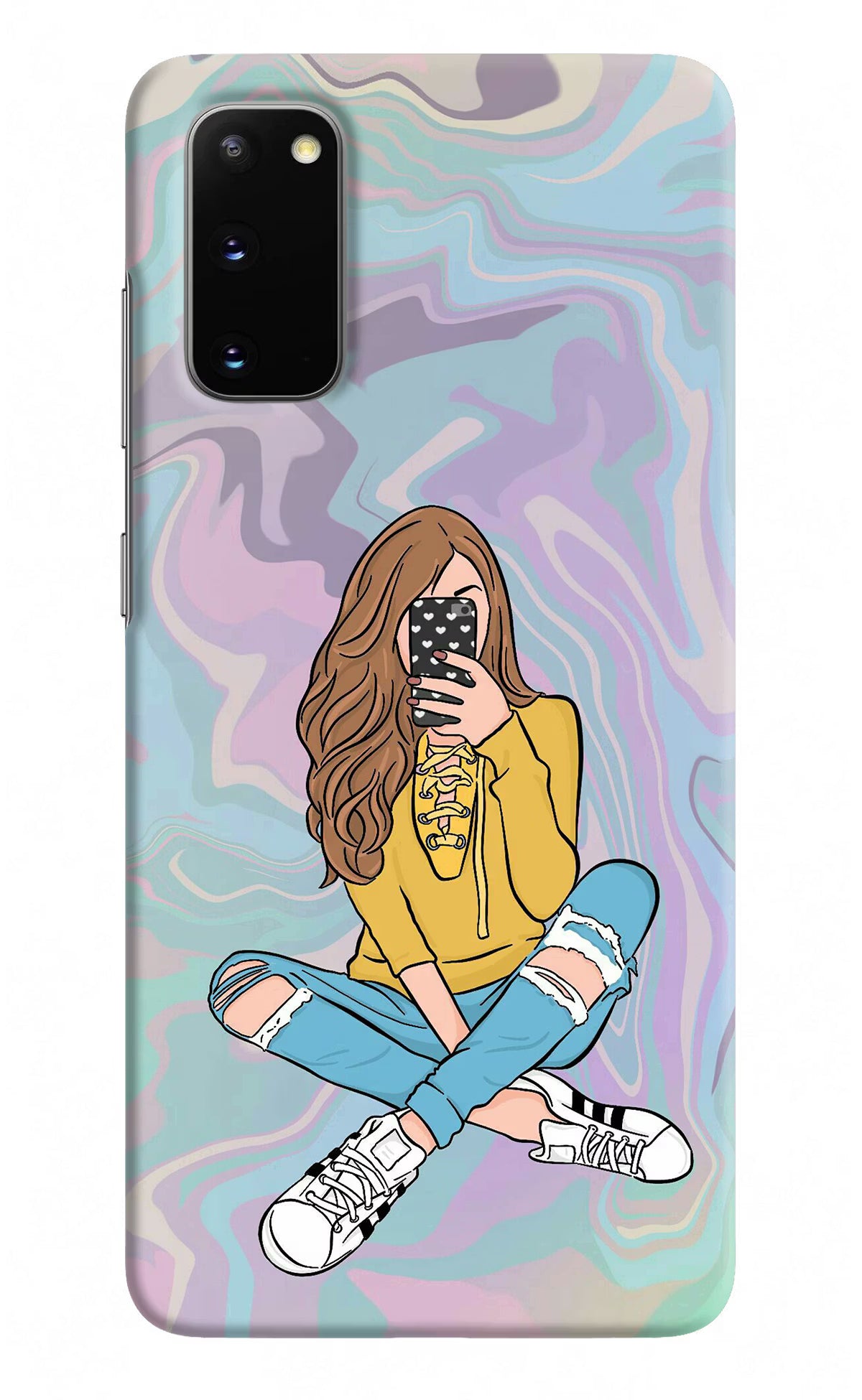 Selfie Girl Samsung S20 Hard Case Back Cover by Casekaro