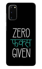 Zero Fucks Given Samsung S20 Hard Case Back Cover by Casekaro