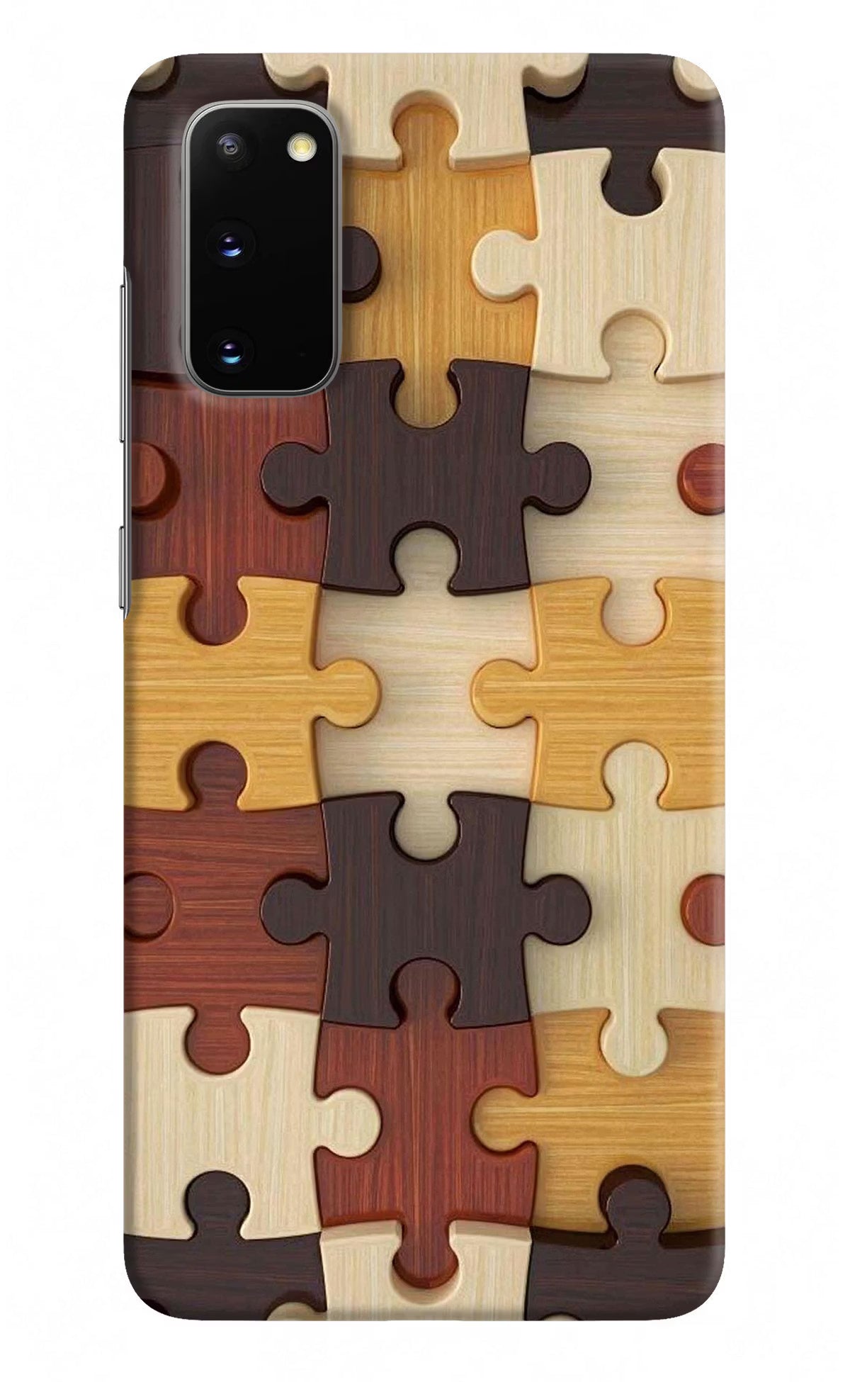 Wooden Puzzle Samsung S20 Hard Case Back Cover by Casekaro