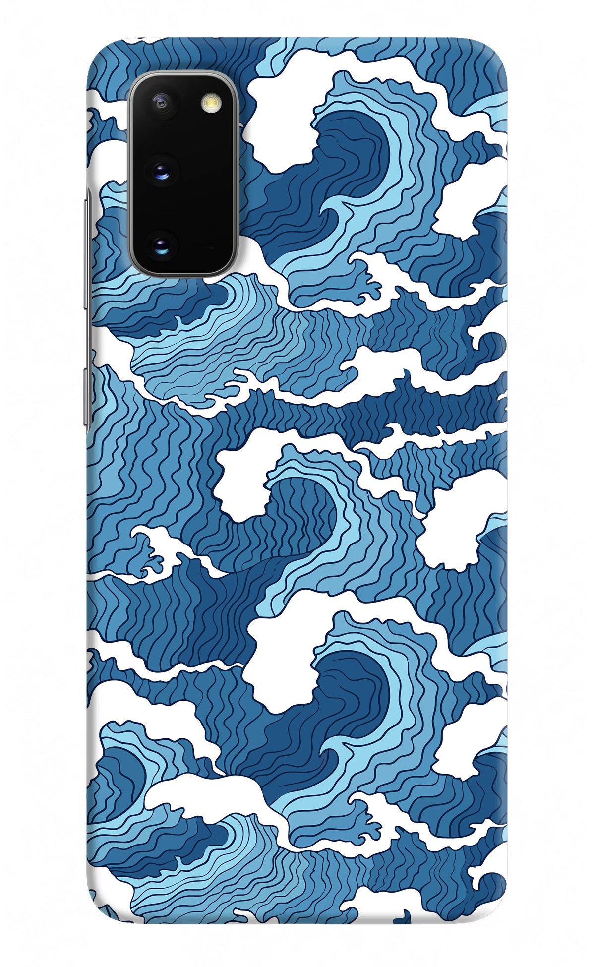 Blue Waves Samsung S20 Hard Case Back Cover by Casekaro