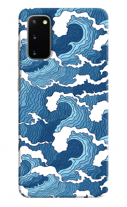 Blue Waves Samsung S20 Hard Case Back Cover by Casekaro
