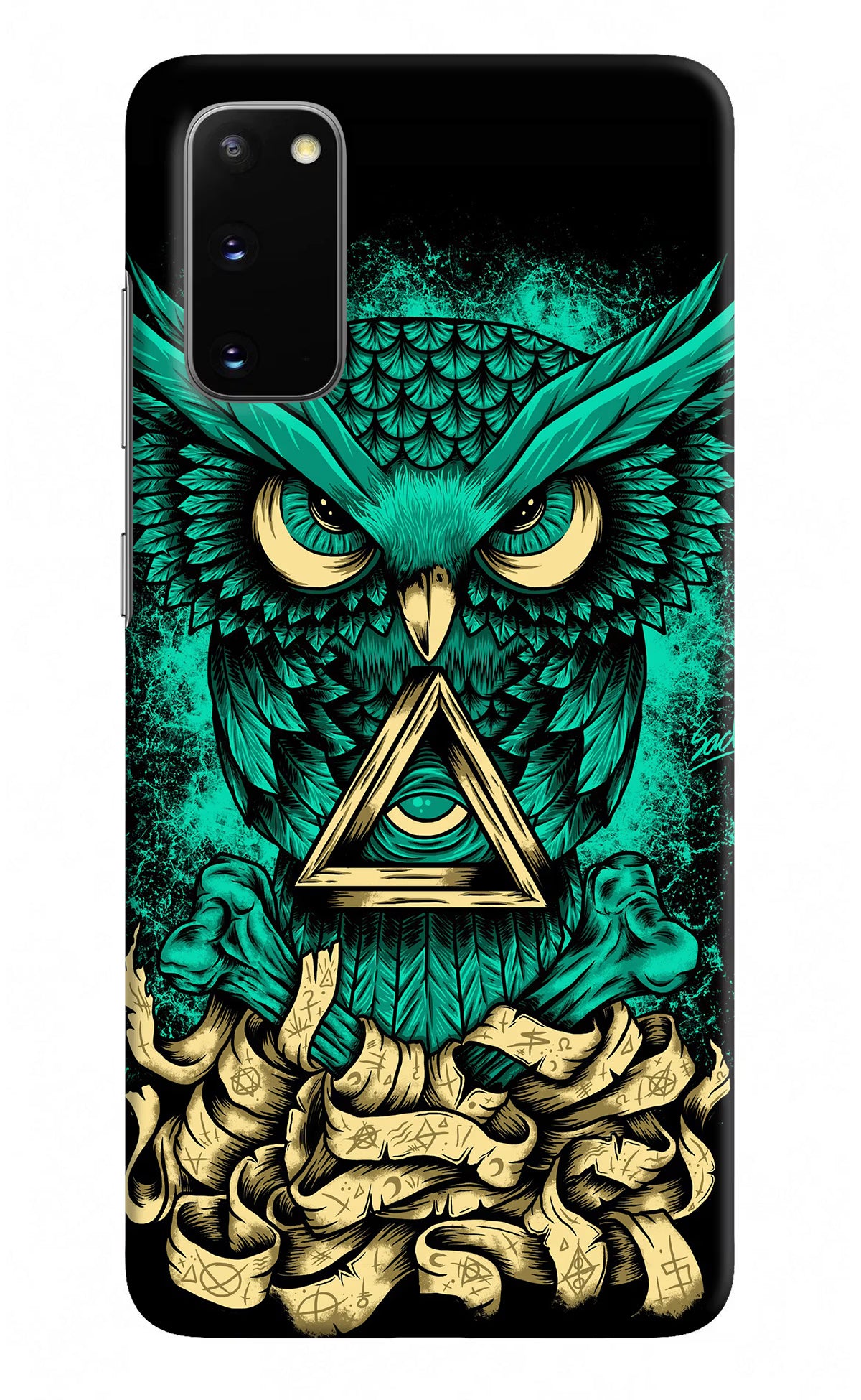 Green Owl Samsung S20 Hard Case Back Cover by Casekaro