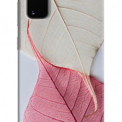 White Pink Leaf Samsung S20 Hard Case Back Cover by Casekaro