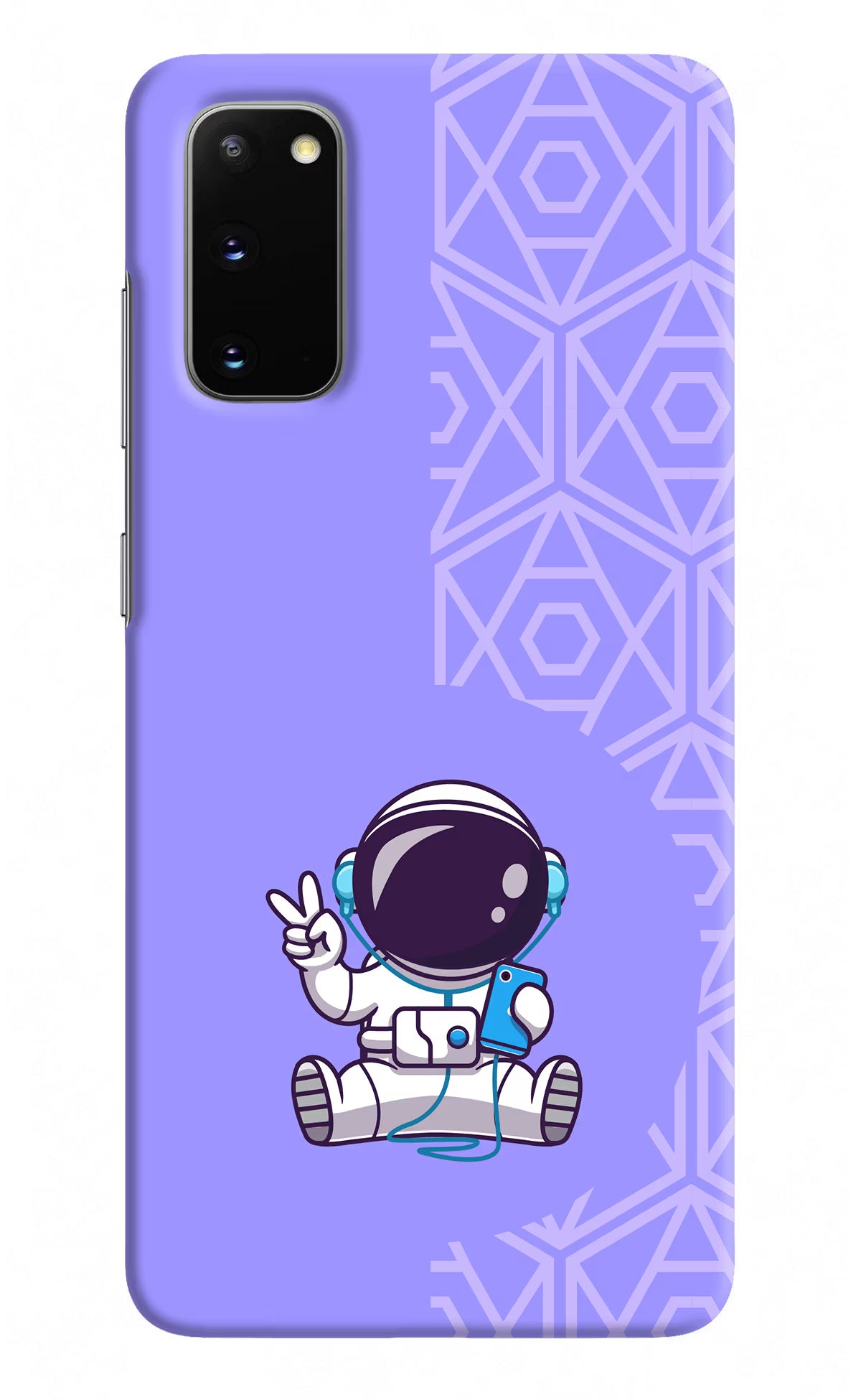 Cute Astronaut Chilling Samsung S20 Hard Case Back Cover by Casekaro