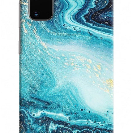 Blue Glitter Marble Samsung S20 Hard Case Back Cover by Casekaro