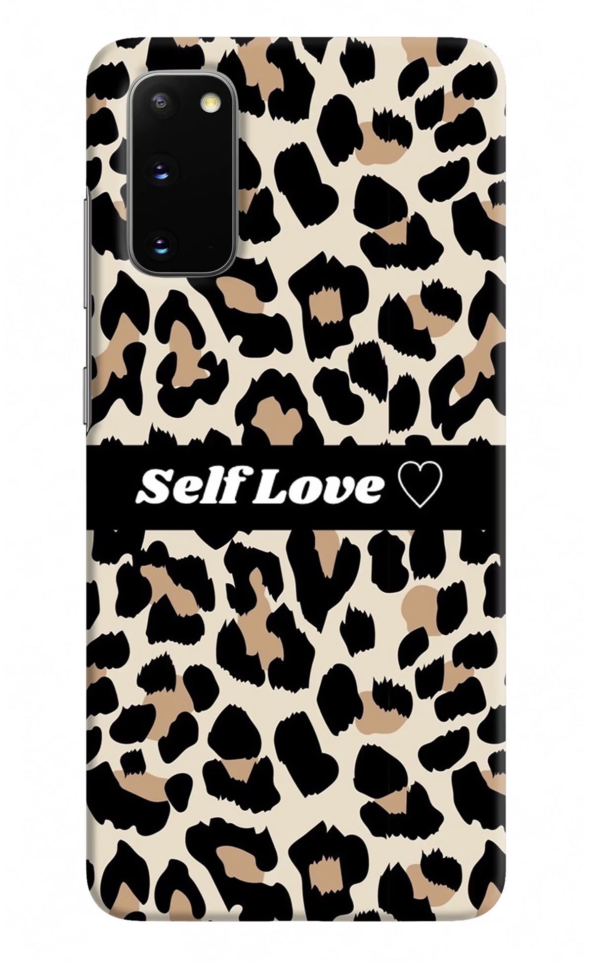 Leopard Print Self Love Samsung S20 Hard Case Back Cover by Casekaro