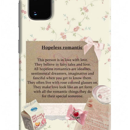 Hopeless Romantic Samsung S20 Hard Case Back Cover by Casekaro