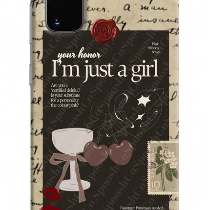 I am just a girl Samsung S20 Hard Case Back Cover by Casekaro