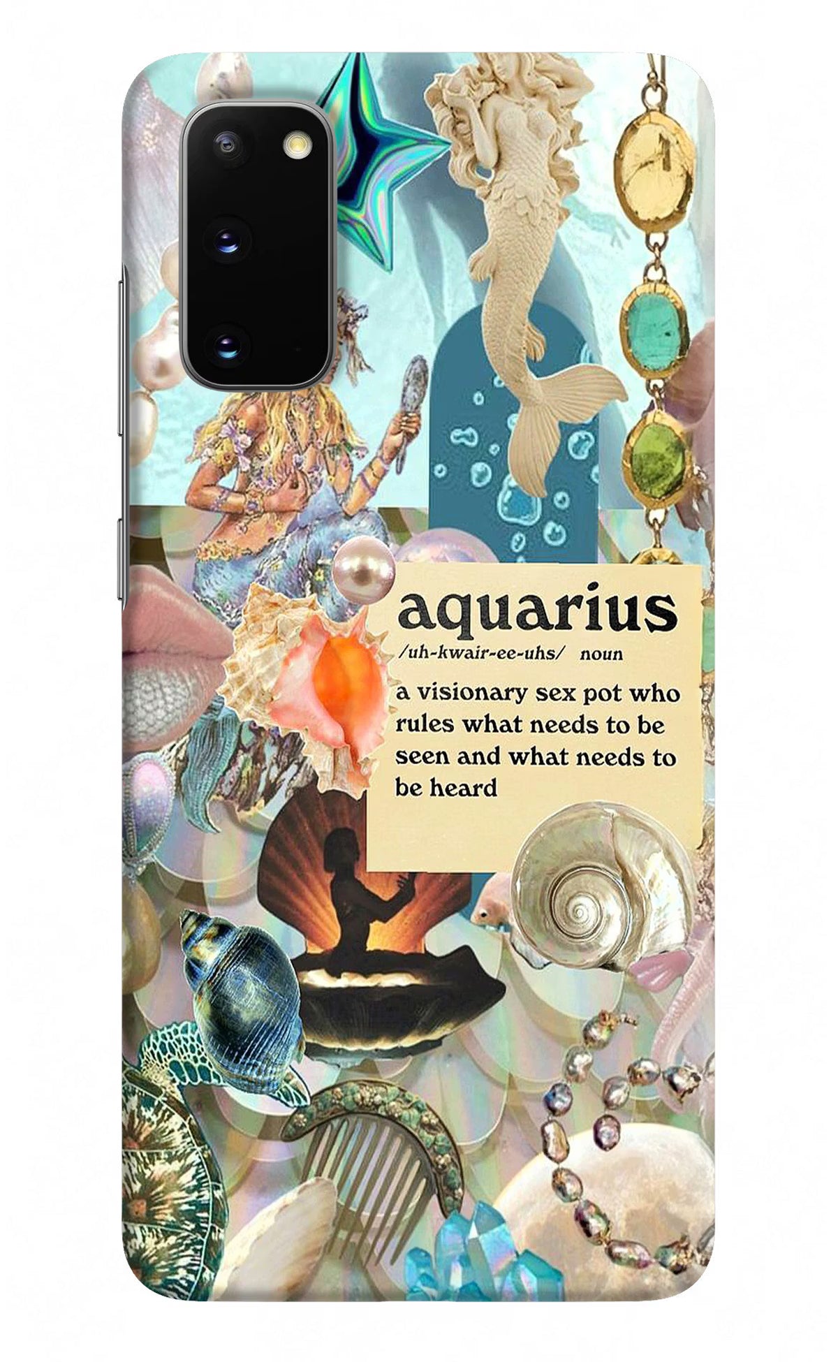 Aquarius Zodiac Samsung S20 Hard Case Back Cover by Casekaro
