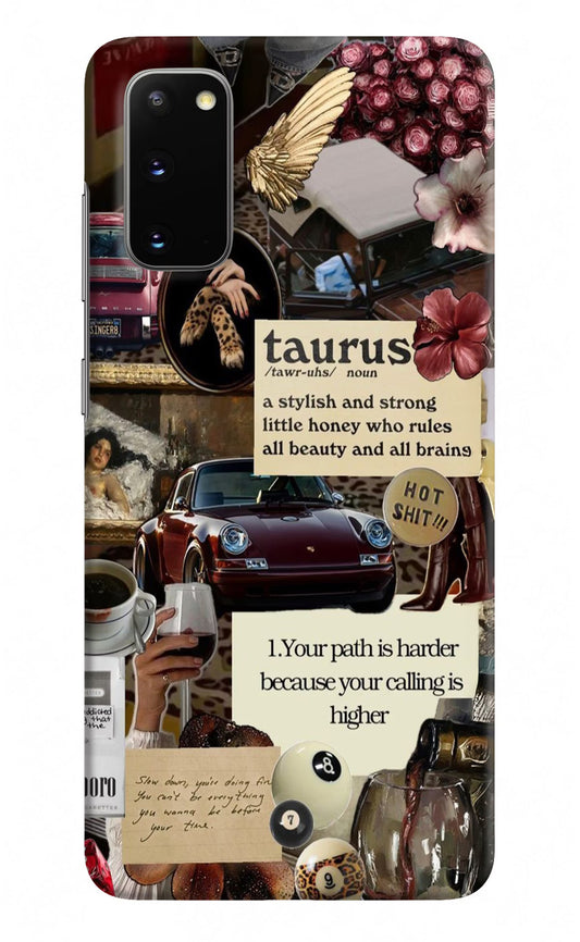 Taurus Zodiac Samsung S20 Hard Case Back Cover by Casekaro