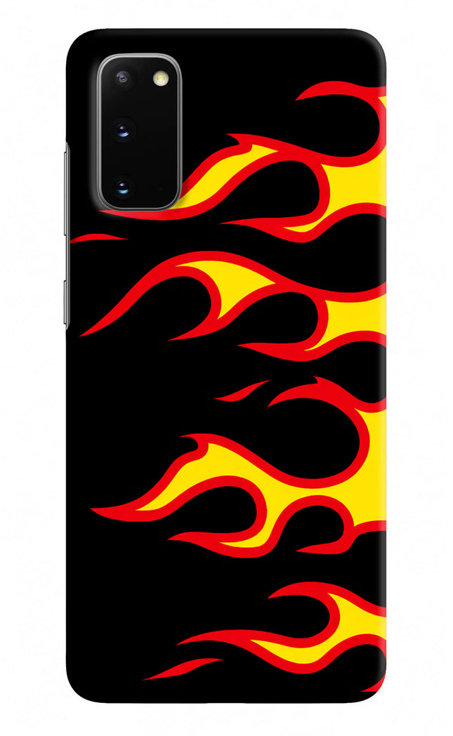 Side Sweep Flames Samsung S20 Hard Case Back Cover by Casekaro