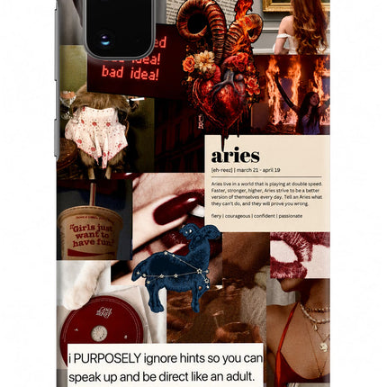 Zodiac Aries Samsung S20 Hard Case Back Cover by Casekaro