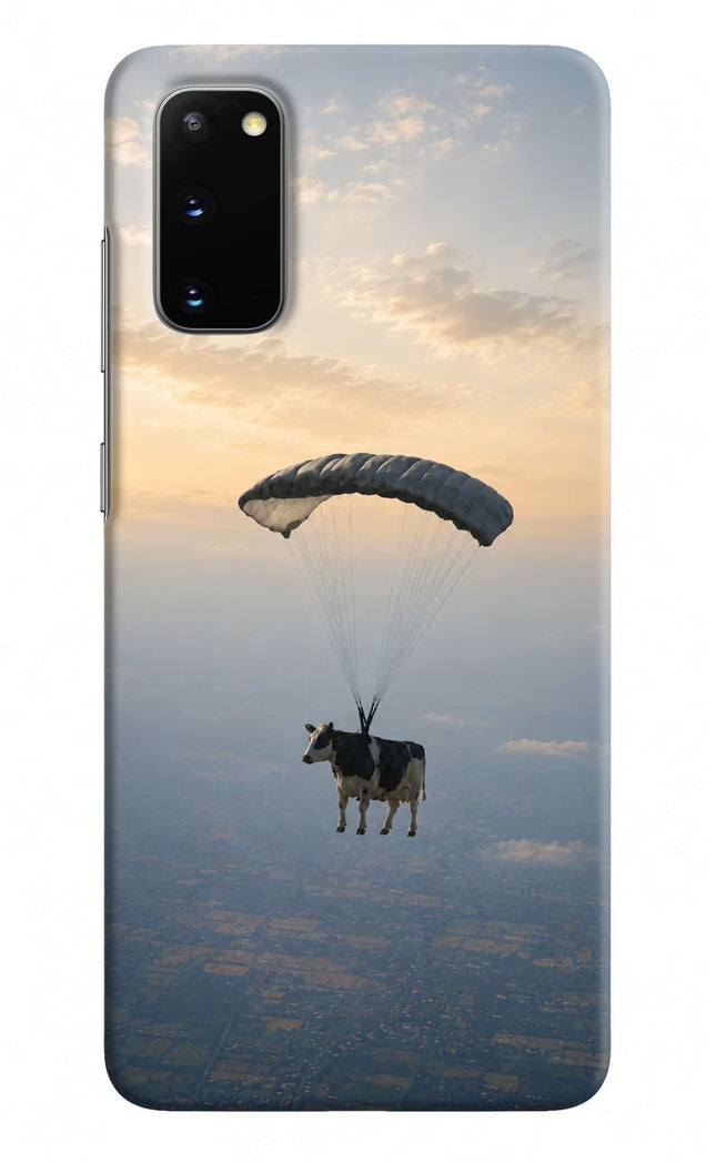 Skydiving Cow Samsung S20 Hard Case Back Cover by Casekaro