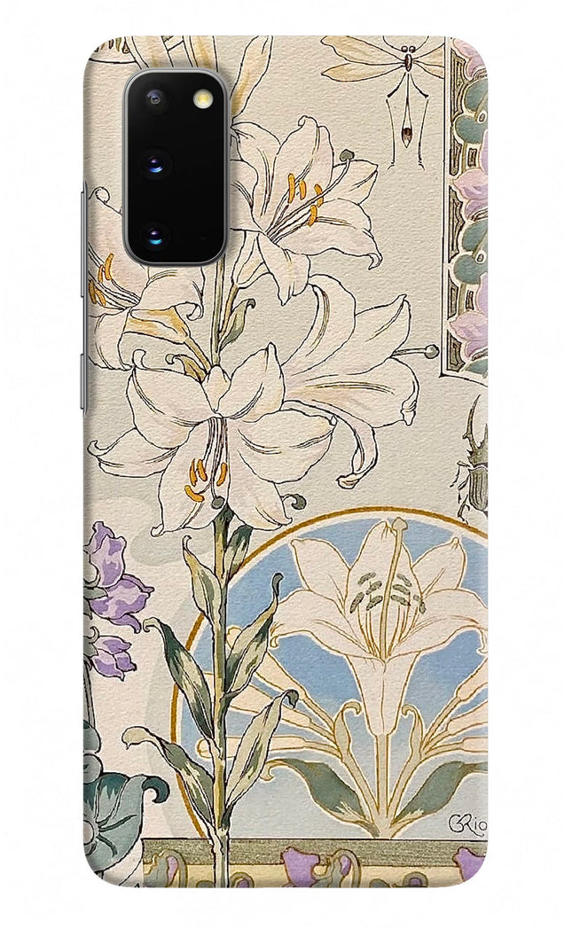 White Lily Samsung S20 Hard Case Back Cover by Casekaro