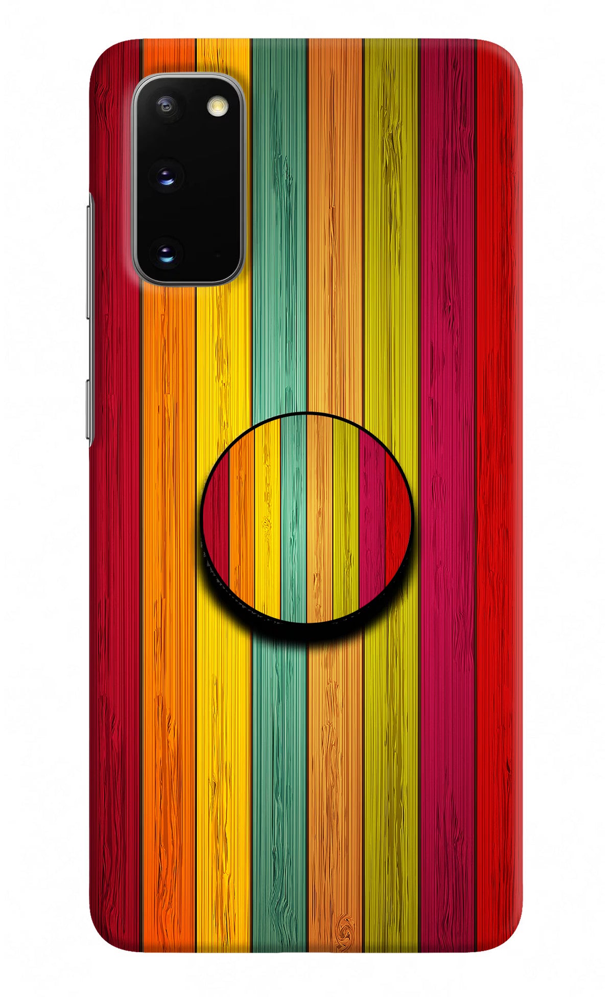 Multicolor Wooden Samsung S20 Pop Case by Casekaro