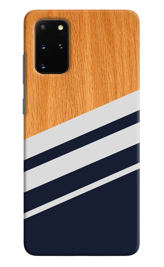 Blue and white wooden Samsung S20 Plus Hard Case Back Cover by Casekaro