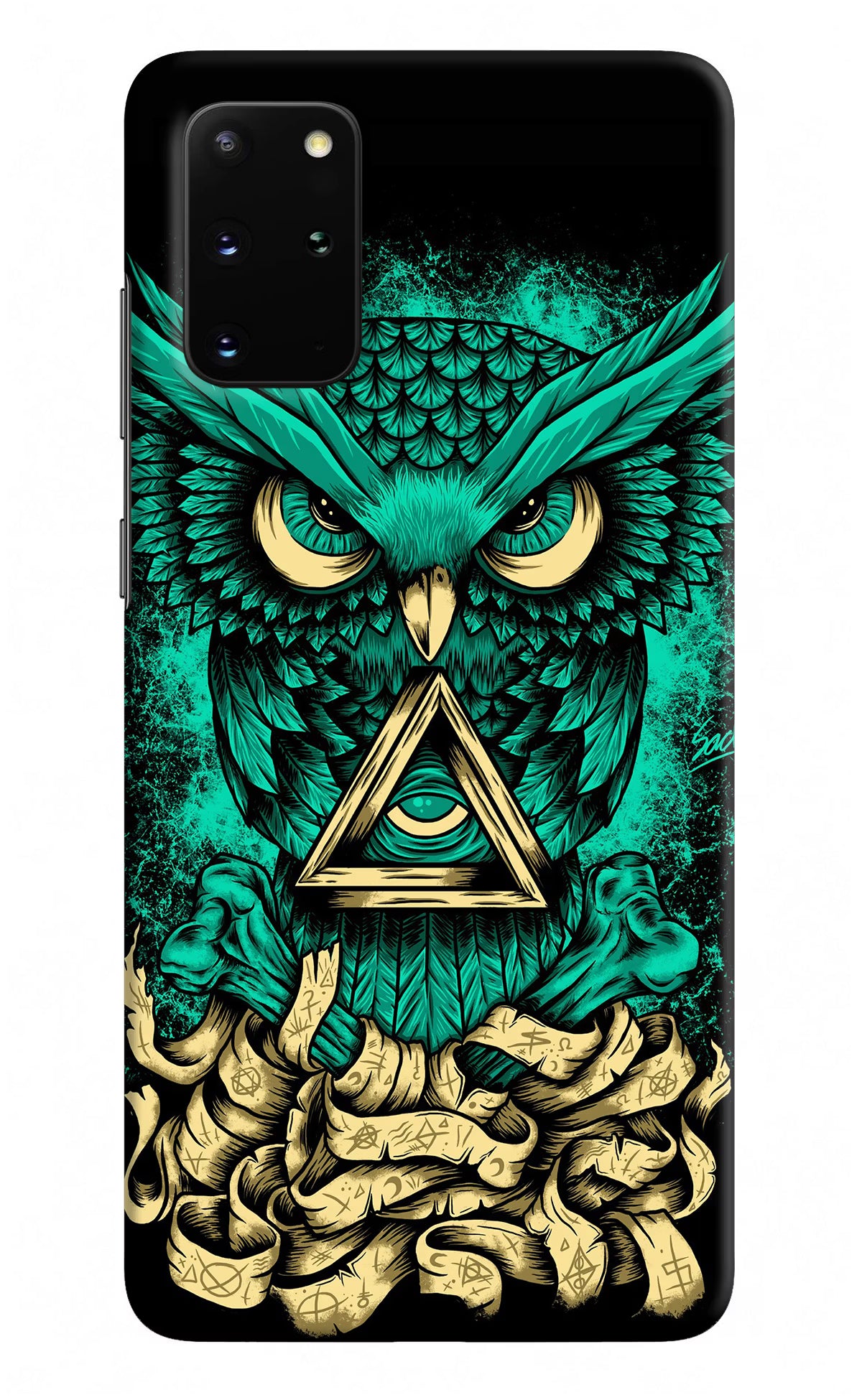 Green Owl Samsung S20 Plus Hard Case Back Cover by Casekaro